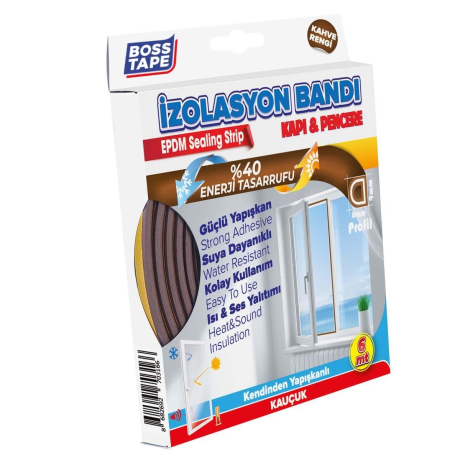 Banda EPDM, profil D, etansare si izolare, MARO, 2 x 3m, adeziva, pentru usi si ferestre