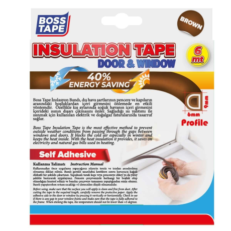 Banda EPDM, profil D, etansare si izolare, MARO, 2 x 3m, adeziva, pentru usi si ferestre