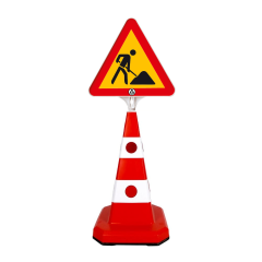 SET Con rutier + semn pentru semnalizare lucrari, 6kg
