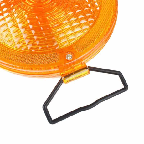 Lampă semnalizare lucrări rutiere, lumină intermitentă LED, funcționare cu 2 baterii INCLUSE