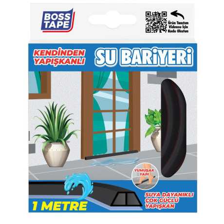 Banda de blocare a apei pentru dus, blaturi bucatarie, margini chiuveta, Negru, 27mm x 1m