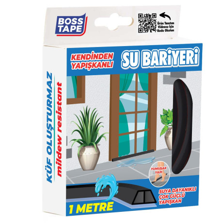 Banda de blocare a apei pentru dus, blaturi bucatarie, margini chiuveta, Negru, 27mm x 1m