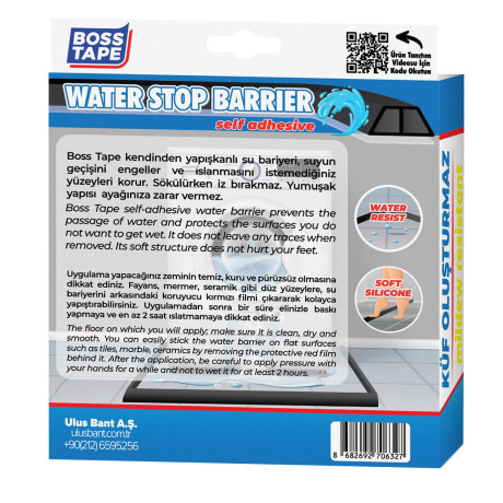 Banda de blocare a apei pentru dus, blaturi bucatarie, margini chiuveta, Negru, 27mm x 2m