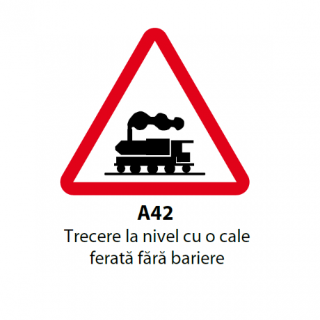 Trecere la nivel cu o cale ferata fara bariere, Indicator rutier | Semn de circulatie