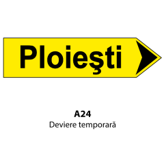 Deviere temporara U25, Indicator rutier | Semn de circulatie
