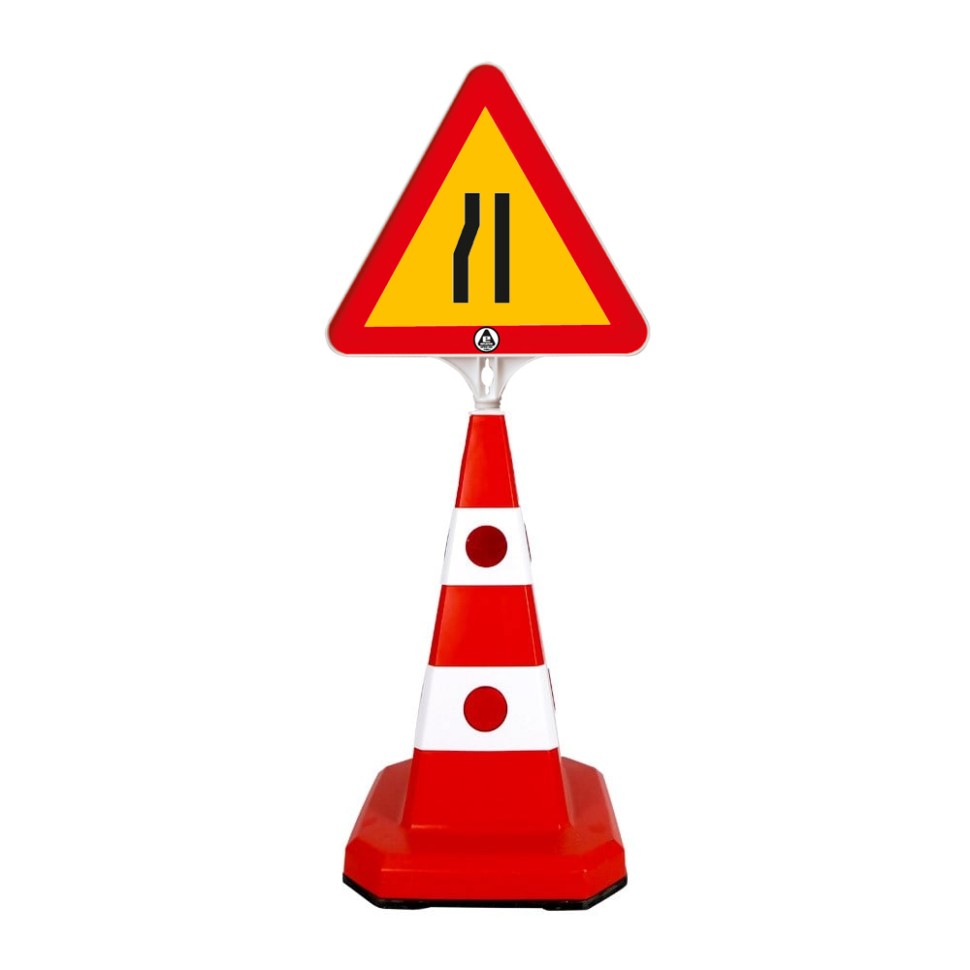 Con Rutier SET Con rutier + semn drum ingustat stanga, 6kg ― DNC Trafic