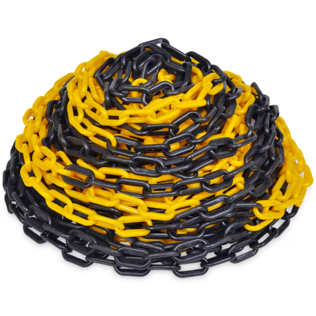 Lant Plastic 6mm, Galben Negru, lungime 25m