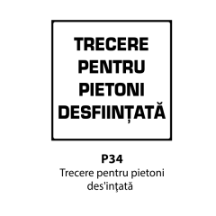 Trecere pentru pietoni desfiintata, Indicator rutier | Semn de circulatie