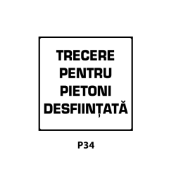 Trecere pentru pietoni desfiintata, Indicator rutier | Semn de circulatie