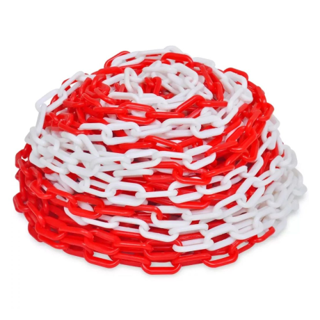 Lant Plastic 6mm, Alb Rosu, lungime 25m