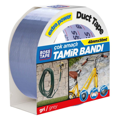 Banda adeziva de reparatii universale, puternica, gri, 48mm x 50m