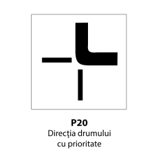 Directia drumului cu prioritate P20, Indicator rutier | Semn de circulatie