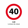 Limitare de viteza 40km, Indicator rutier | Semn de circulatie
