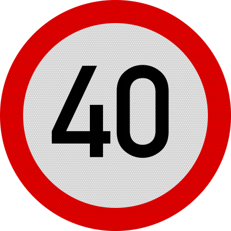 Limitare de viteza 40km, Indicator rutier | Semn de circulatie