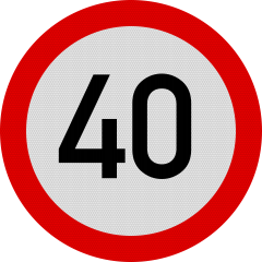 Limitare de viteza 40km, Indicator rutier | Semn de circulatie