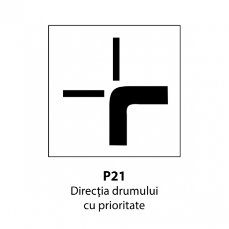 Directia drumului cu prioritate P21, Indicator rutier | Semn de circulatie