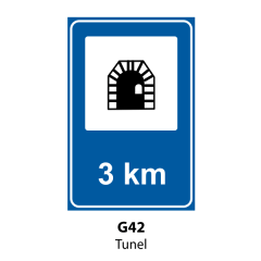 Tunel G42, Indicator rutier | Semn de circulatie