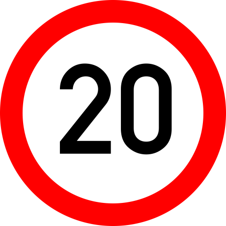 Limitare de viteza 20km, Indicator rutier | Semn de circulatie