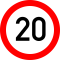 Limitare de viteza 20km, Indicator rutier | Semn de circulatie