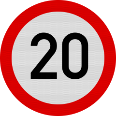 Limitare de viteza 20km, Indicator rutier | Semn de circulatie