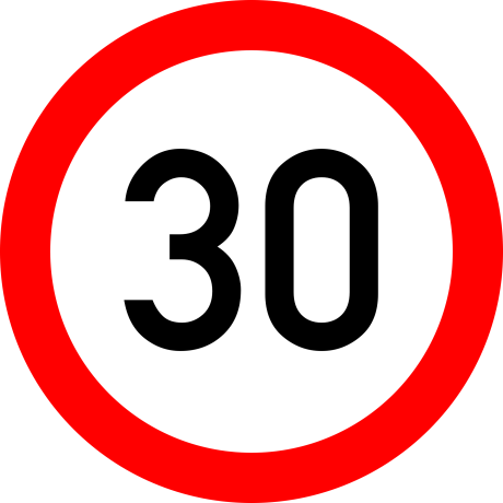Indicator Limitare Viteză 30km (C29) - Semn de Circulație Metalic 60cm