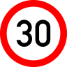 Indicator Limitare Viteză 30km (C29) - Semn de Circulație Metalic 60cm