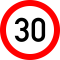 Indicator Limitare Viteză 30km (C29) - Semn de Circulație Metalic 60cm