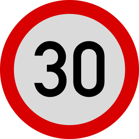 Indicator Limitare Viteză 30km (C29) - Semn de Circulație Metalic 60cm