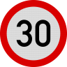 Indicator Limitare Viteză 30km (C29) - Semn de Circulație Metalic 60cm