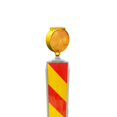 Baliza Directionala 18kg + Lampa Solară Galbena + Accesoriu prindere