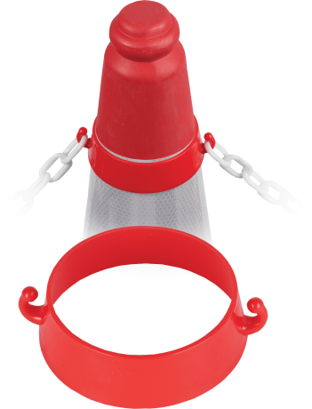 SET Lant Plastic Delimitare, Alb-Rosu, grosime 6mm, lungime 3m, 2x cleme (S), 2x conectori