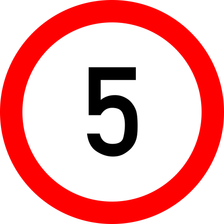 Indicator Limitare Viteză 5km (C29) - Semn de Circulație Metalic 60cm