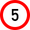 Indicator Limitare Viteză 5km (C29) - Semn de Circulație Metalic 60cm