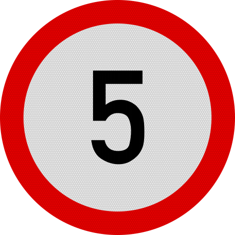 Indicator Limitare Viteză 5km (C29) - Semn de Circulație Metalic 60cm