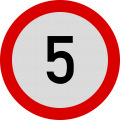 Indicator Limitare Viteză 5km (C29) - Semn de Circulație Metalic 60cm