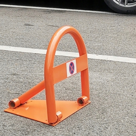 Blocator Parcare Portocaliu, Oțel Rezistent, Blocare cu Lacăt (Include 3 Chei)